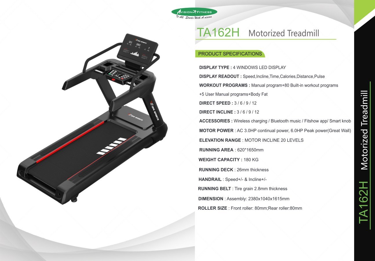 TA162H motorized treadmill from Avision April 2026 catalogue